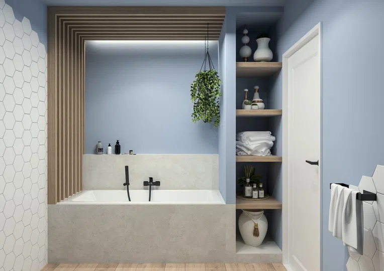 Bateria wannowa ścienna Deante Hiacynt czarny mat BQH_N10M