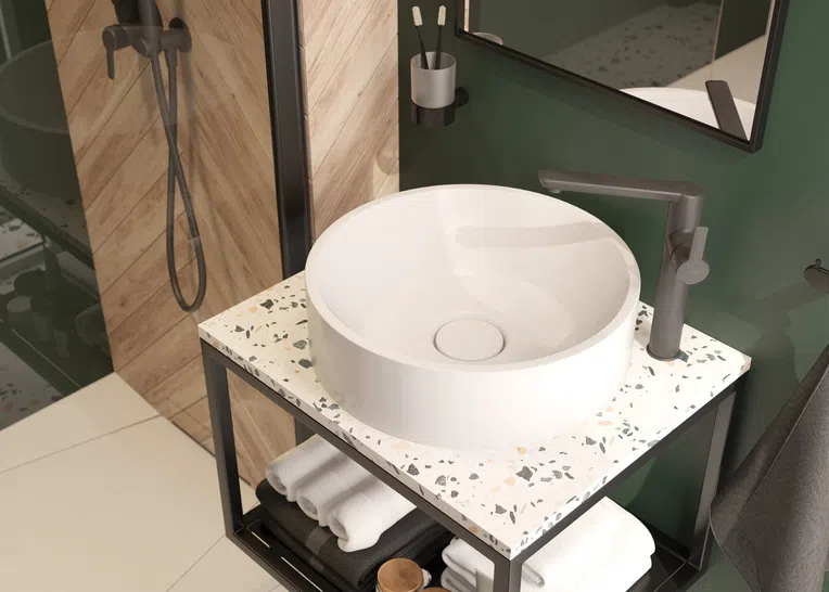 Bateria umywalkowa nablatowa Deante Arnika titanium BQA_D20O