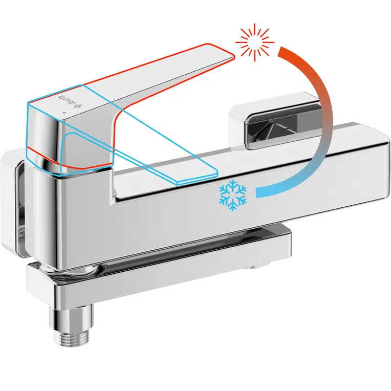 Bateria wannowa ścienna Deante Blur chrom połysk BQL_012M