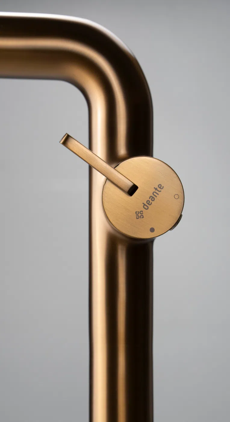 Bateria umywalkowa nablatowa Deante Silia brąz szczotkowana BQS_C24K