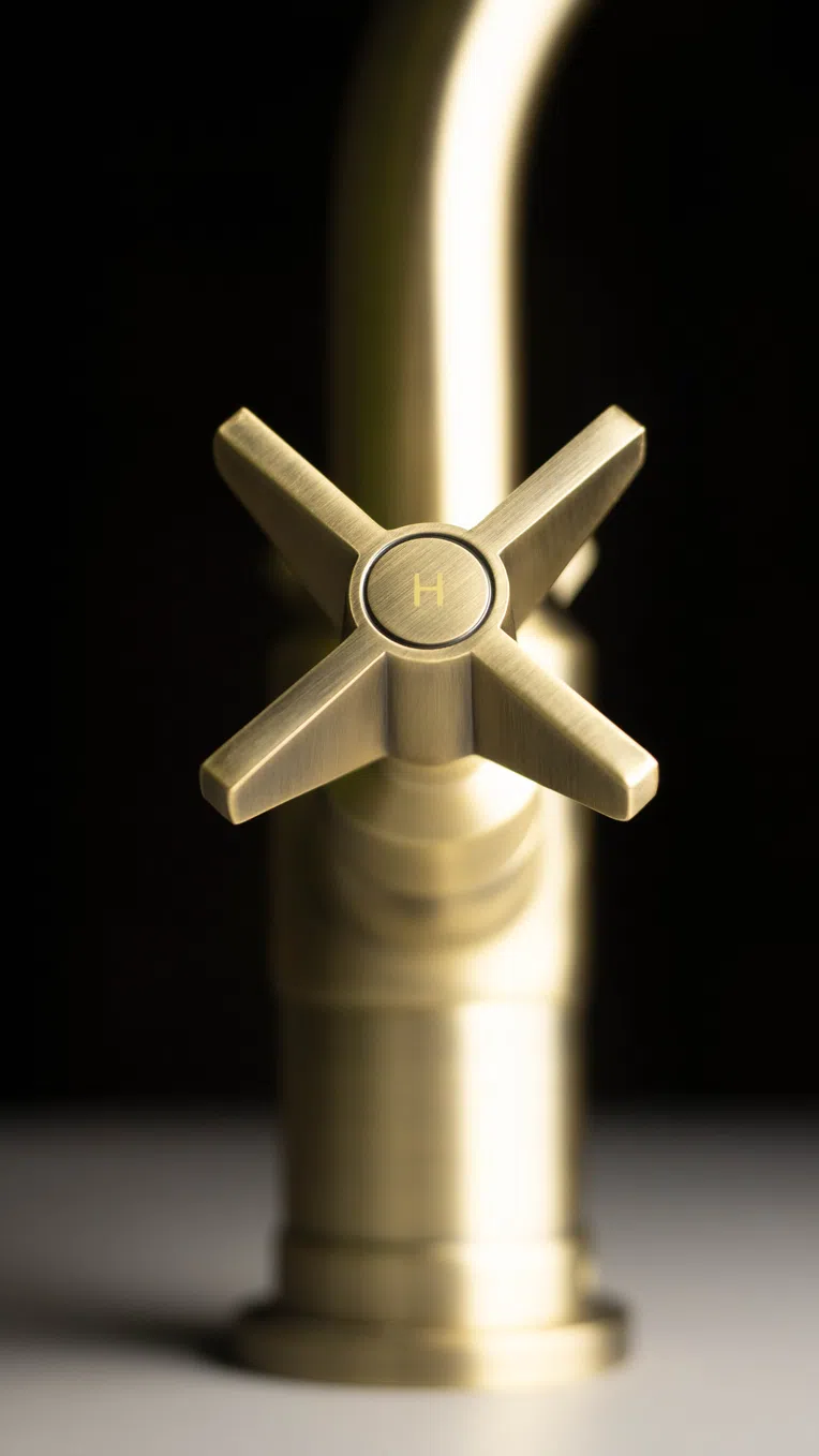 Bateria umywalkowa Deante Temisto mosiądz szczotkowany BQT_M20D