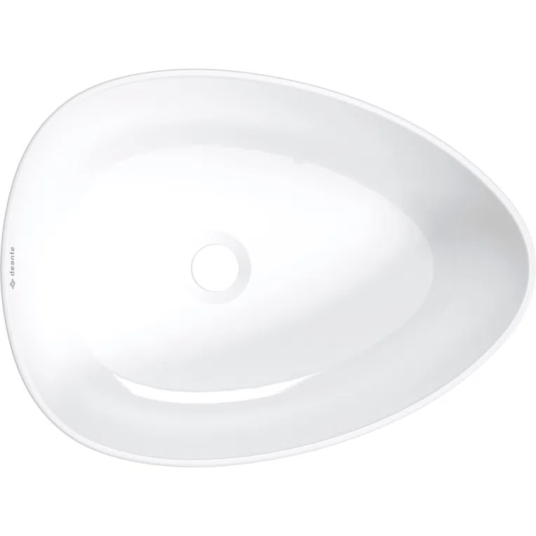 Umywalka nablatowa Deante Alpinia 47x35 cm asymetryczna biały połysk CGA_6U5S