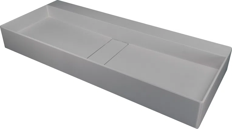 Umywalka nablatowa Deante Blur 80x40 cm prostokątna szary metalik CQB_SU8S