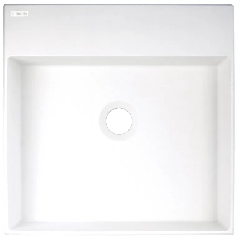Umywalka nablatowa Deante Correo 40 cm kwadratowa alabaster CQR_AU4S