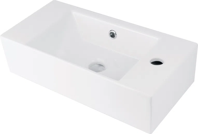 Umywalka nablatowa Deante Hiacynt New 51X25 cm prostokątna biały połysk CDY_6U2R