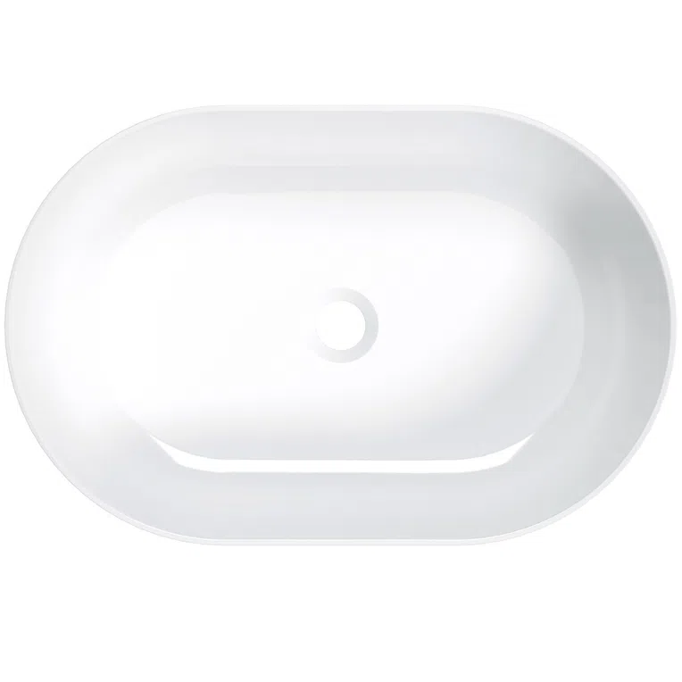 Umywalka nablatowa Deante Round 58x38 cm owalna biały połysk CGR_6U6S