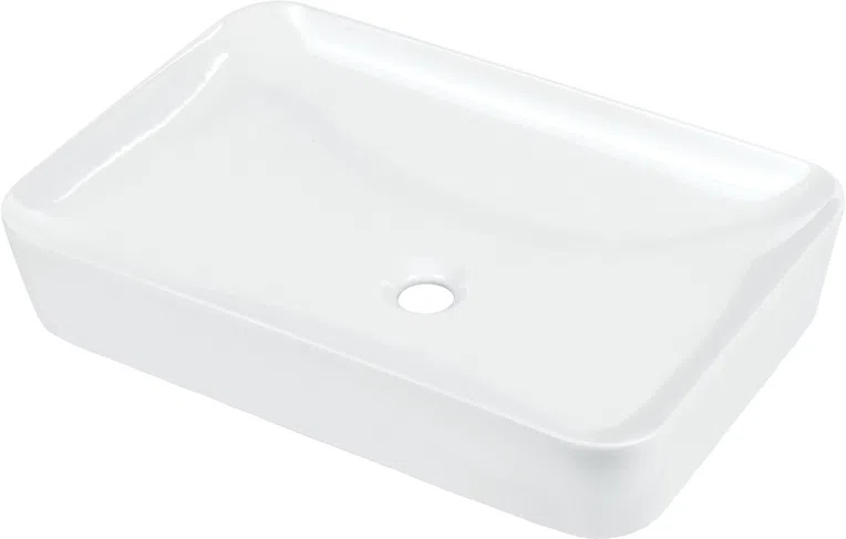 Umywalka nablatowa Deante Tess 60x40 cm prostokątna biały połysk CDS_6U6S