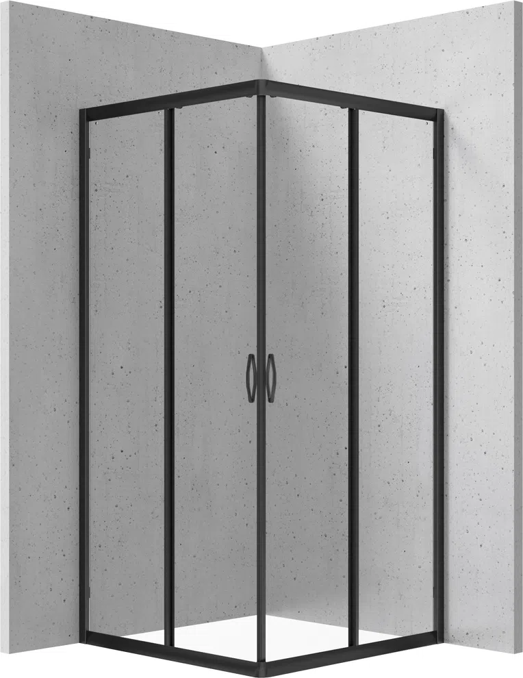 Kabina prysznicowa Deante Funkia 80x80x185 kwadratowa uniwersalna nero transparentne KYC_N42K
