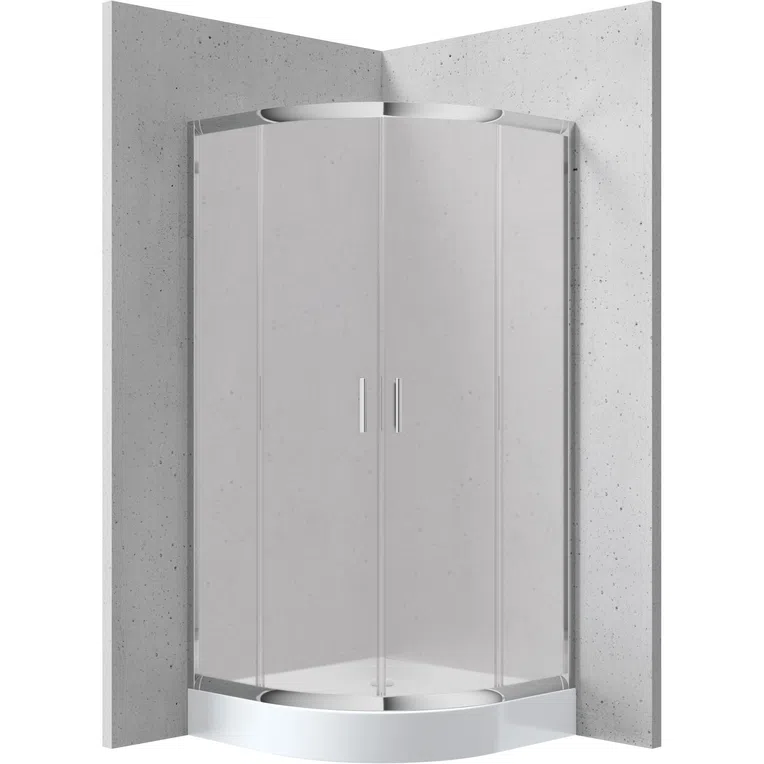 Kabina prysznicowa Deante Funkia 80x185 półokrągła uniwersalna chrom szronione KYP_652K