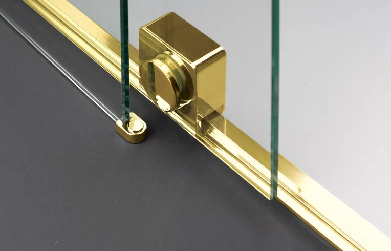 Kabina prysznicowa Walk-In Deante Prizma 100x195 przesuwna złota KTJ_Z30R