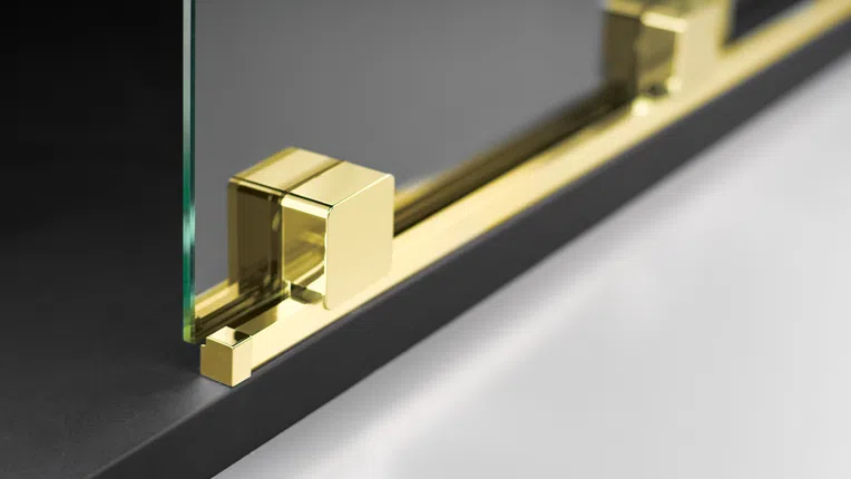 Kabina prysznicowa Walk-In Deante Prizma 100x195 przesuwna złota KTJ_Z30R