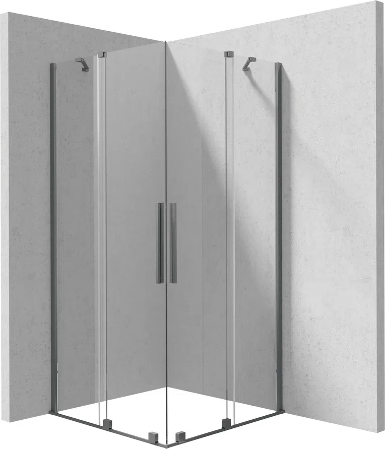 Kabina prysznicowa Deante Prizma 90x90 kwadratowa titanium transparentne uniwersalna KPNDP09P09