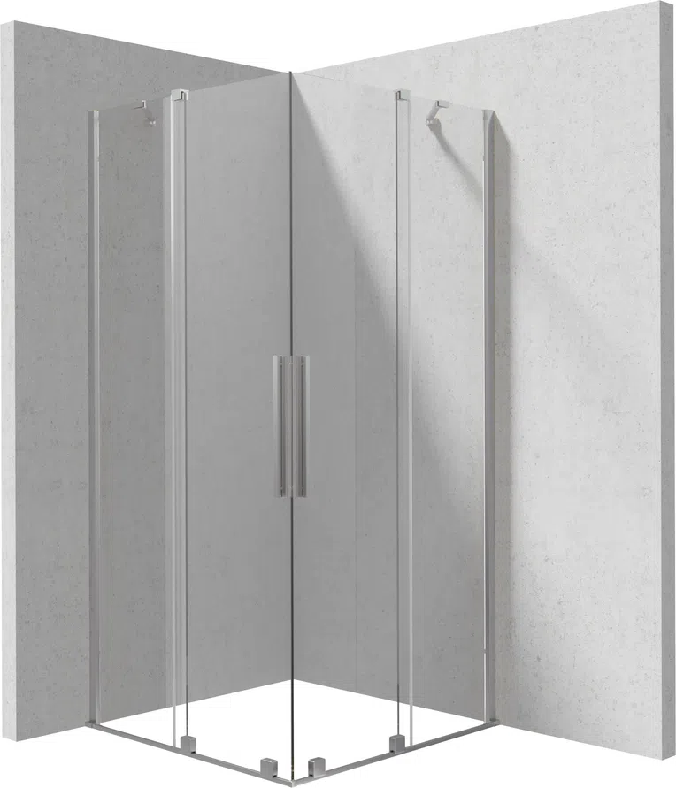 Kabina prysznicowa Deante Prizma 90x90 kwadratowa stal szczotkowana transparentne uniwersalna KPNFP09P09