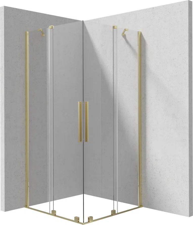 Kabina prysznicowa Deante Prizma 90x90x195 kwadratowa złoty szczotkowany transparentne KPNRP09P09