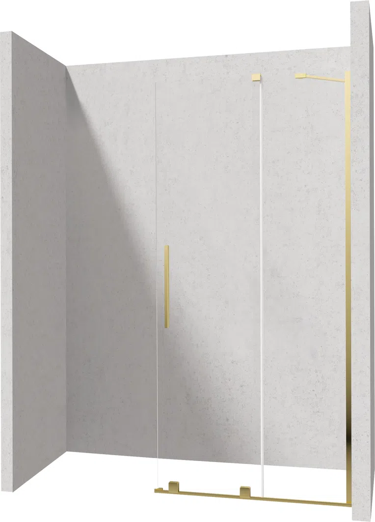 Kabina prysznicowa Walk-In Deante Prizma 100x195 przesuwna złota KTJ_Z30R