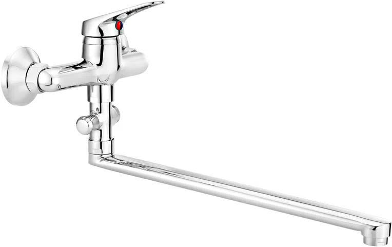 Bateria umywalkowa ścienna Deante Lobo chrom połysk BYU_056M