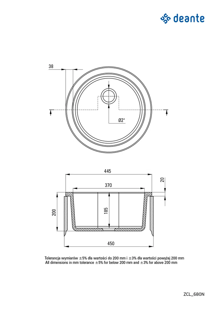 Zlewozmywak lusitano Deante zcl_680n