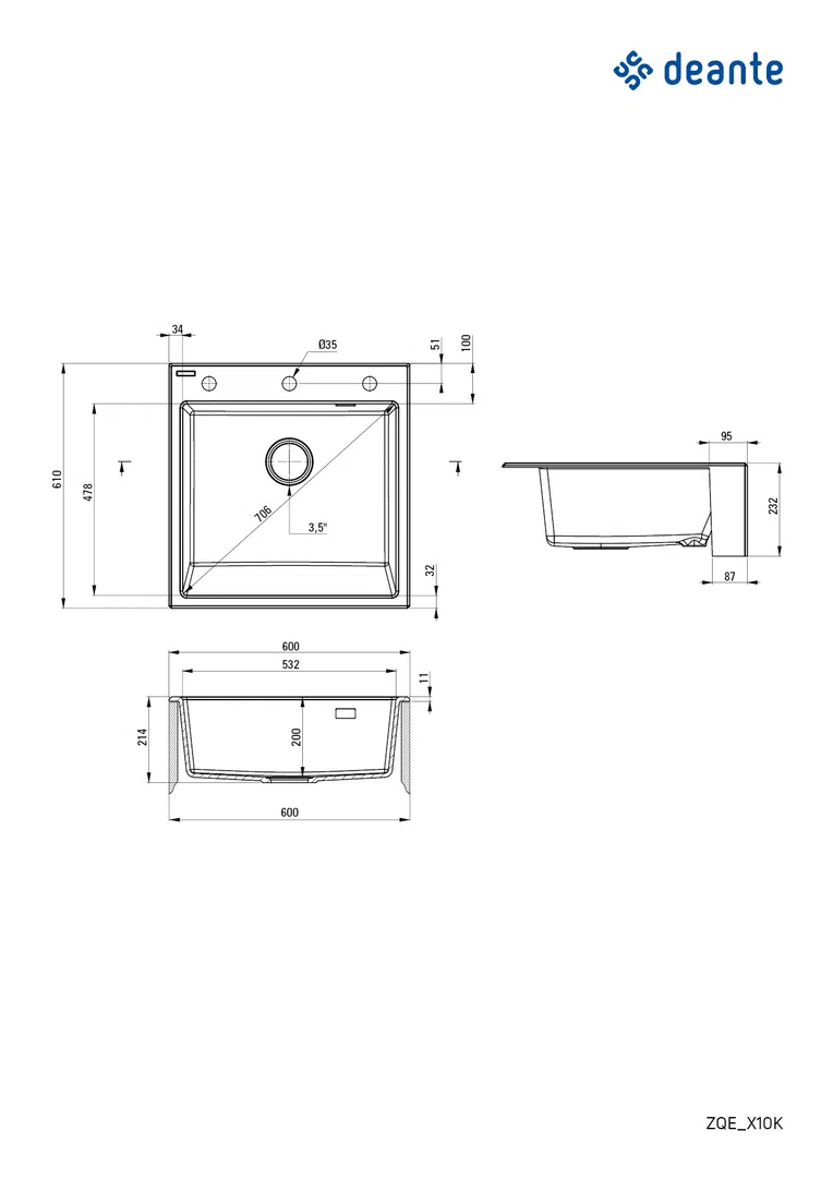 Zlewozmywak eridan Deante zqe_g10k
