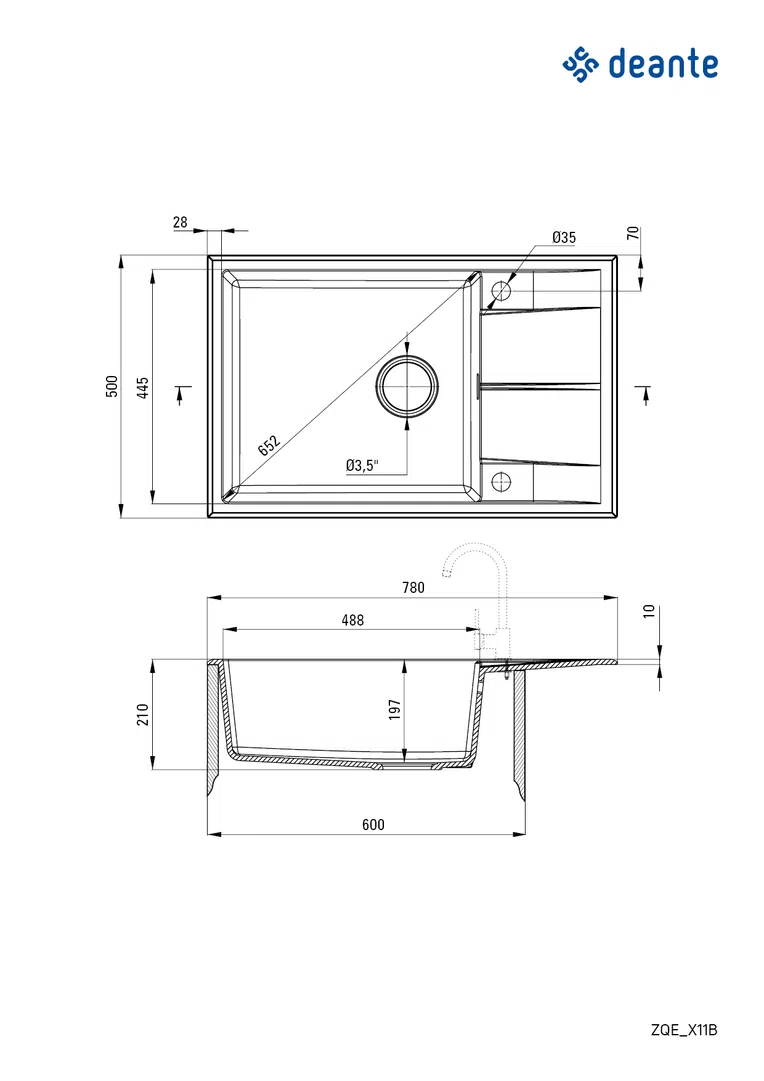 Zlewozmywak eridan Deante zqe_a11b