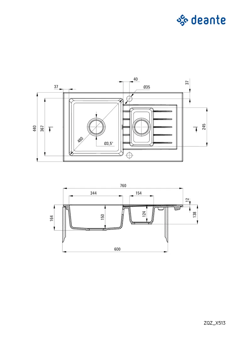 Zlewozmywak zorba Deante zqz_2513