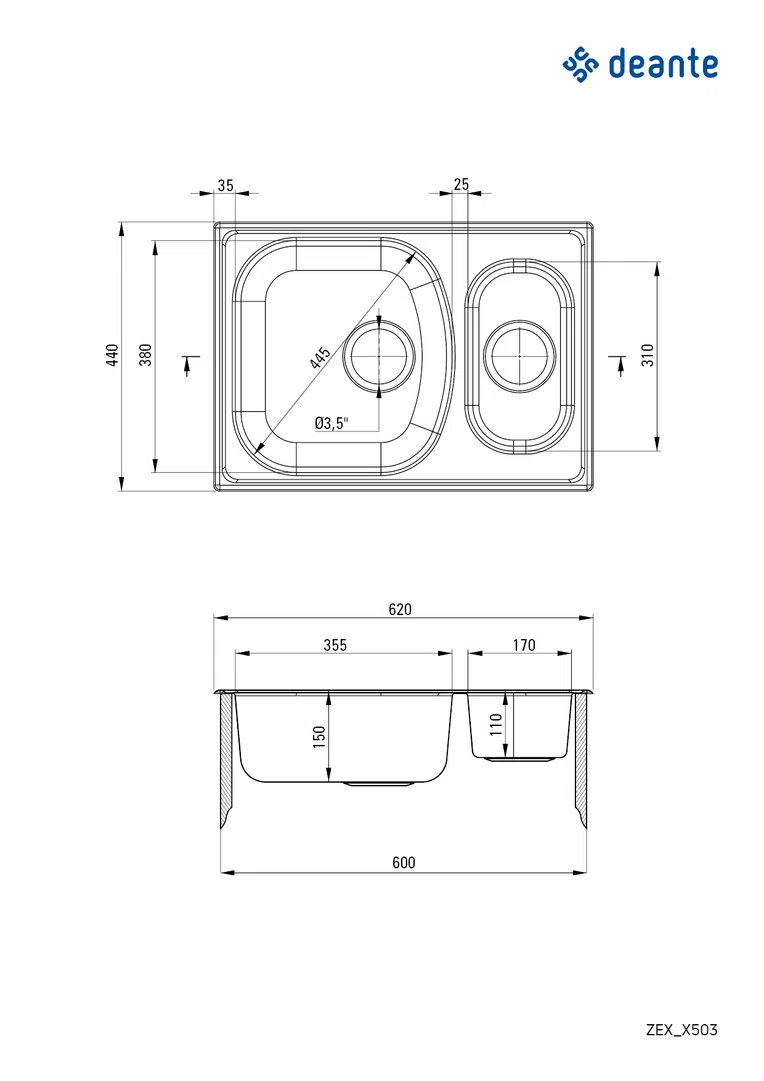 Zlewozmywak xylo Deante zex_0503