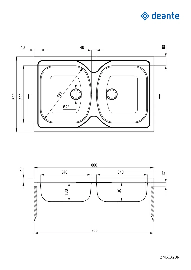 Zlewozmywak tango Deante zm5_020n