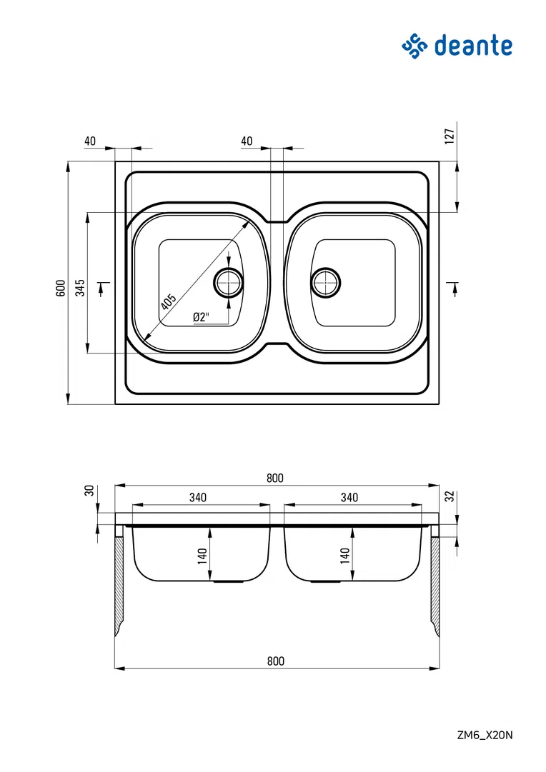 Zlewozmywak tango Deante zm6_320n