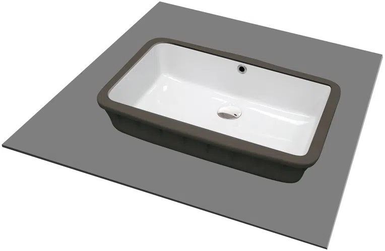 Umywalka podblatowa Deante Temisto 50x30 cm prostokątna biały połysk CDT_6U5U