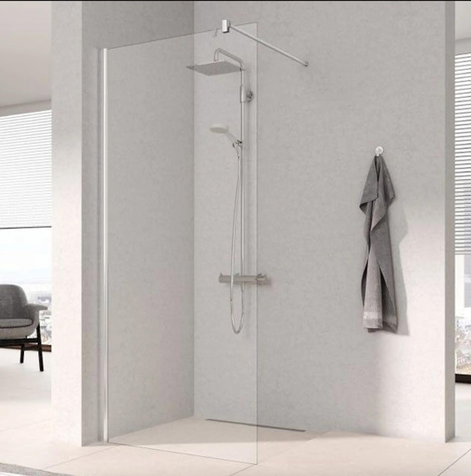 Ścianka kabiny prysznicowej Kermi Pega 110x200 chrom transparentne PETWF11020VPK