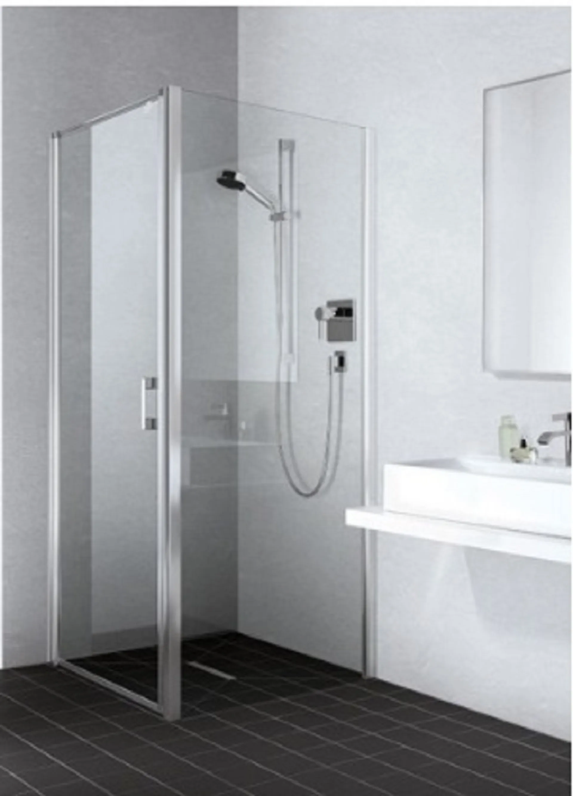 Ścianka kabiny prysznicowej Kermi Liga 100x200 chrom transparentne LITWD10020VPK