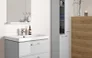 Szafka łazienkowa z umywalką Cersanit Lara 60 cm szary mat/biały połysk S801-216-DSM