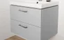 Szafka łazienkowa z umywalką Cersanit Lara 50 cm szary mat/biały połysk S801-212-DSM