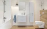 Szafka łazienkowa z umywalką Cersanit Lara 50 cm szary mat/biały połysk S801-212-DSM