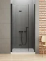 Drzwi prysznicowe New Trendy New Soleo 120x195 wnękowe czarne prawe D-0228A