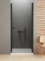 Drzwi prysznicowe New Trendy New Soleo 90x195 wnękowe czarne uniwersalne D-0211A