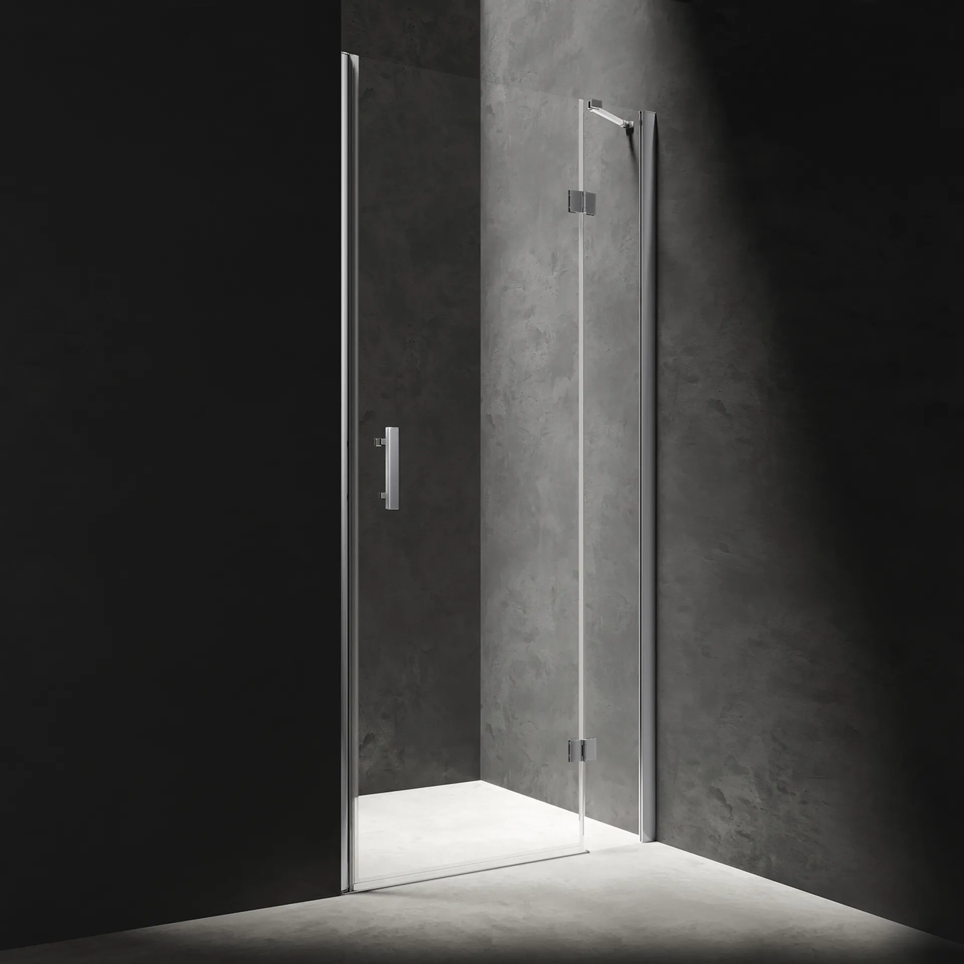 Drzwi prysznicowe Omnires Manhattan 100x200 chrom transparentne ADP90XLUX-TCRTR