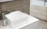Umywalka nablatowa Cersanit Crea 36 cm kwadratowa biały połysk K114-007-ECO