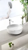 Umywalka nablatowa Cera Style 46 cm okrągła biały połysk 076100