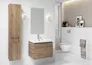 Szafka łazienkowa z umywalką Cersanit Lara 60 cm jasne drewno/biały połysk S801-143-DSM