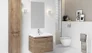 Szafka łazienkowa z umywalką Cersanit Mille 80 cm jasne drewno/biały połysk S801-339-DSM
