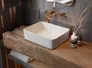 Umywalka nablatowa Komfort Vitoria 47x36 cm prostokątna biały połysk