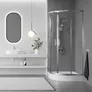 Zestaw kabina prysznicowa z brodzikiem Laveo Bresso 90x185 półokrągła uniwersalna chrom transparentne