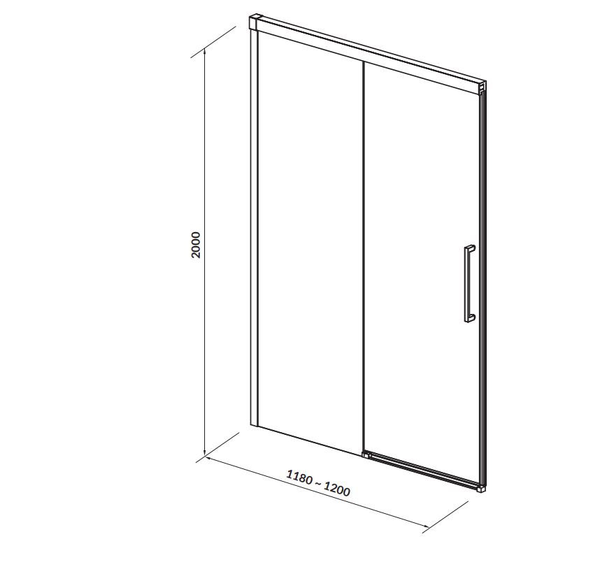 Drzwi prysznicowe Cersanit Crea 120X200 chrom transparentne S159-007