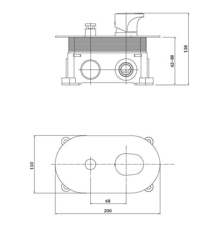 Bateria wannowo-prysznicowa podtynkowa Cersanit Inverto czarny mat S951-282