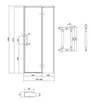 Drzwi prysznicowe Cersanit Larga 80X195 prawe chrom transparentne S932-115