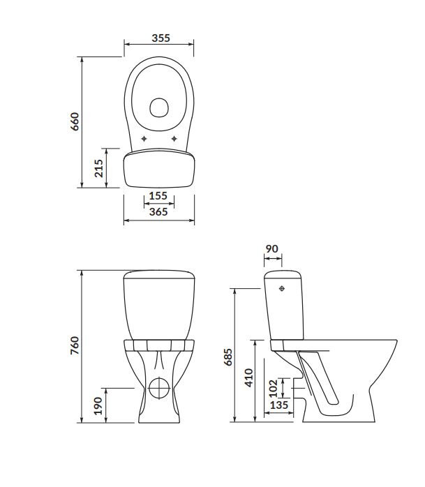 Kompakt WC Cersanit Kaskada z deską polipropylenową K100-206