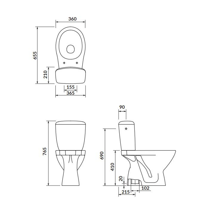 Kompakt WC Cersanit Kaskada z deską polipropylenową K100-207
