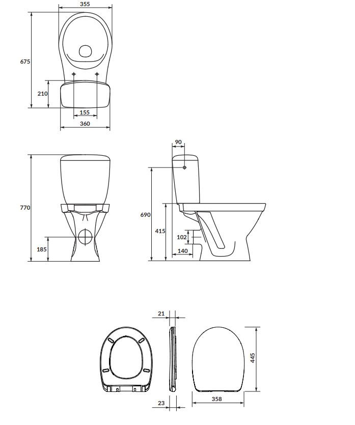 Kompakt WC Cersanit Cersania Simpleon z deską duroplast wolnoopadającą K11-2337