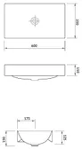 Umywalka nablatowa Cersanit Inverto 60x35 cm prostokątna biały połysk K671-008
