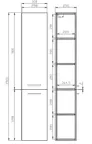 Słupek łazienkowy Cersanit Lara 30x150x25 cm jasne drewno S926-008-DSM